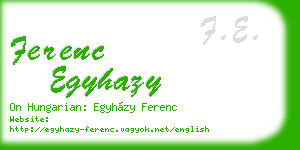 ferenc egyhazy business card